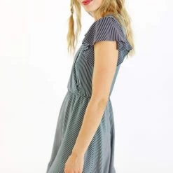 SHOKO Dress Santorini In Navy Stripes. View All