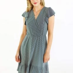 SHOKO Dress Santorini In Navy Stripes. View All