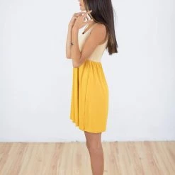 SHOKO Dress Yellow-Mellow Chevron.
