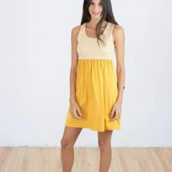 SHOKO Dress Yellow-Mellow Chevron.
