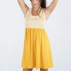SHOKO Dress Yellow-Mellow Chevron.