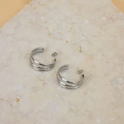 SHOKO Next Day Delivery Earrings Chunky Hoops Silver