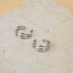 SHOKO Next Day Delivery Earrings Chunky Hoops Silver