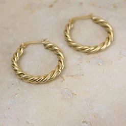 SHOKO Earrings Braided Hoop Gold