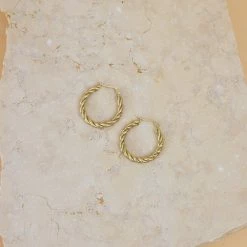 SHOKO Earrings Braided Hoop Gold