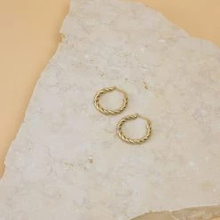 SHOKO Earrings Braided Hoop Gold