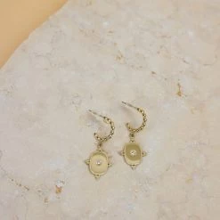 SHOKO Earrings Hoops And Cross Gold