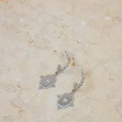 SHOKO Earrings Hoops And Cross Silver Next Day Delivery