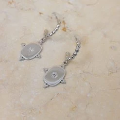 SHOKO Earrings Hoops And Cross Silver Next Day Delivery