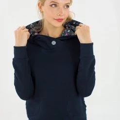 SHOKO Hoodie Nice Dark Blue Floral. Sweaters & Hoodies