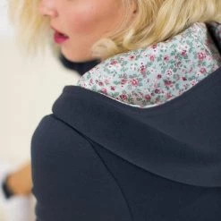 SHOKO Sweaters & Hoodies Hoodie Nice Grey Blue Floral.