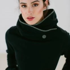 SHOKO Hoodie Oklahoma In Black Stripes. Sweaters & Hoodies