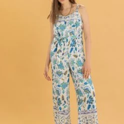 SHOKO New In Jumpsuit Paisley Beach Bum Turquoise