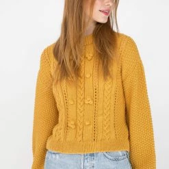 SHOKO Sweaters & Hoodies Knit Sweater Anemi In Mustard.