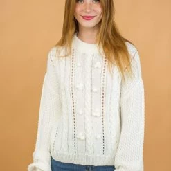SHOKO Knit Sweater Anemi In White. Sweaters & Hoodies