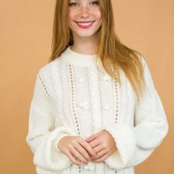 SHOKO Knit Sweater Anemi In White. Sweaters & Hoodies