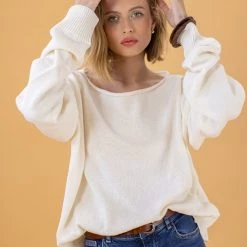 SHOKO New In Knit Sweater Lilliana In Cream.