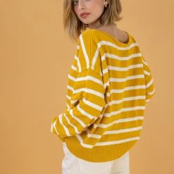 SHOKO New In Knit Sweater Lilliana Stripes Mustard.