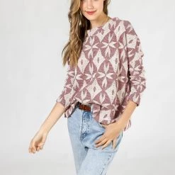 SHOKO Sweaters & Hoodies Knit Sweater Noelle Snowflake Raspberry