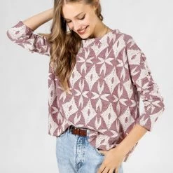 SHOKO Sweaters & Hoodies Knit Sweater Noelle Snowflake Raspberry