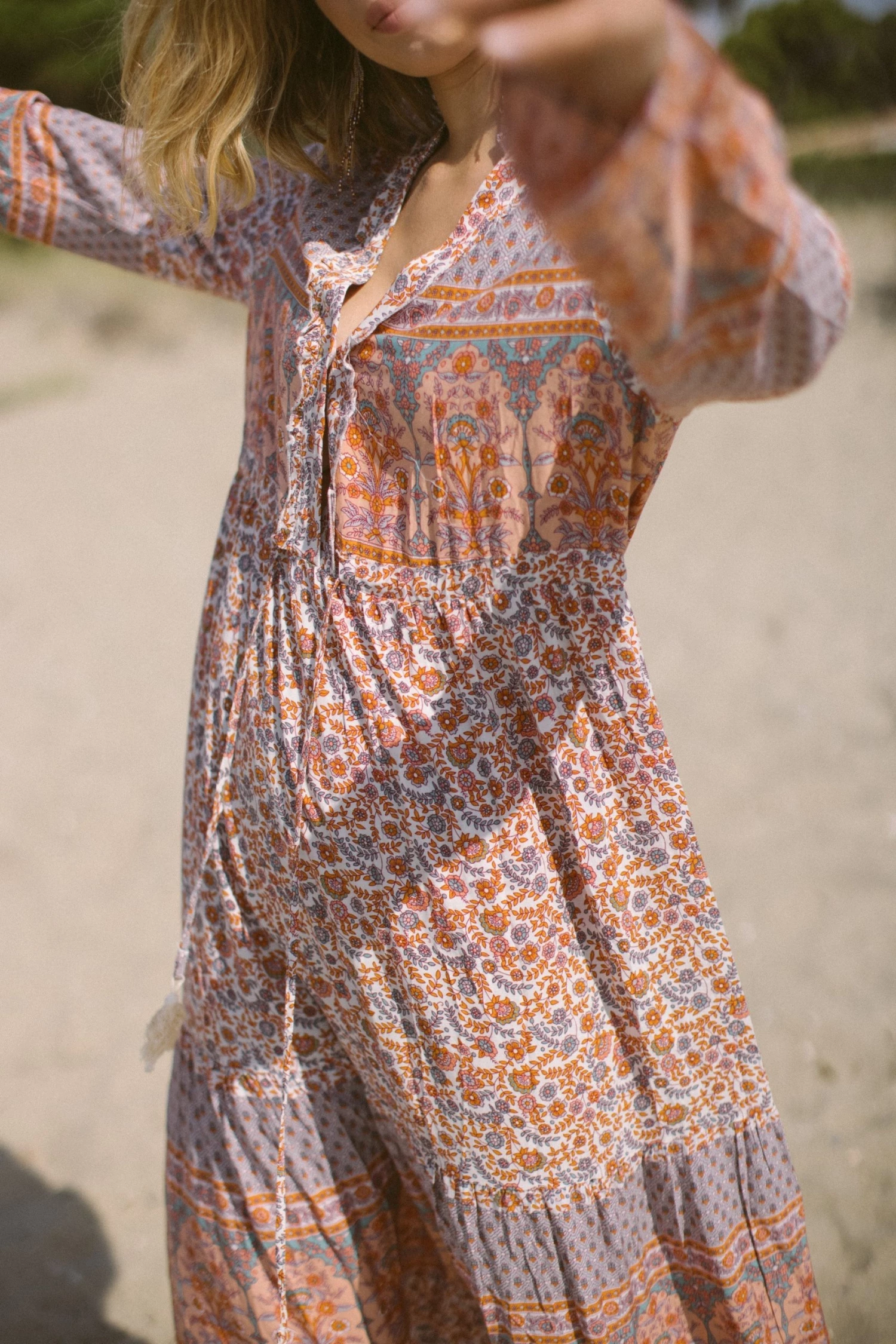 SHOKO Maxi Dress Margaret Dusty Boho New In 4 SHOKO Maxi Dress Margaret Dusty Boho New In