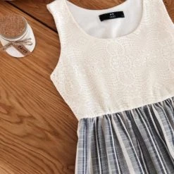 SHOKO Dresses Dress Maya Stripes & Lace.