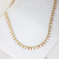 SHOKO Next Day Delivery Necklace Enameled Spikes Orange