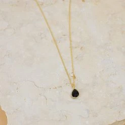 SHOKO Necklace Gold Teardrop Black Next Day Delivery 4 SHOKO Necklace Gold Teardrop Black Next Day Delivery