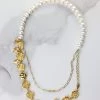 SHOKO Next Day Delivery Necklace Pearls And Roses Gold
