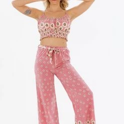 SHOKO Pants Flower Power Pink Skirts & Bottoms