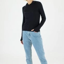 SHOKO Ribb Hoodie Aspen Black Tops & T-Shirts