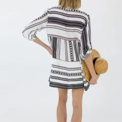 SHOKO Shirt Dress Aztec Black & White 7 SHOKO Shirt Dress Aztec Black & White