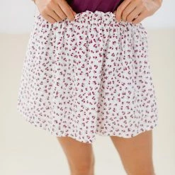 SHOKO Skirt Amelie White Ditsy Floral. Skirts & Bottoms