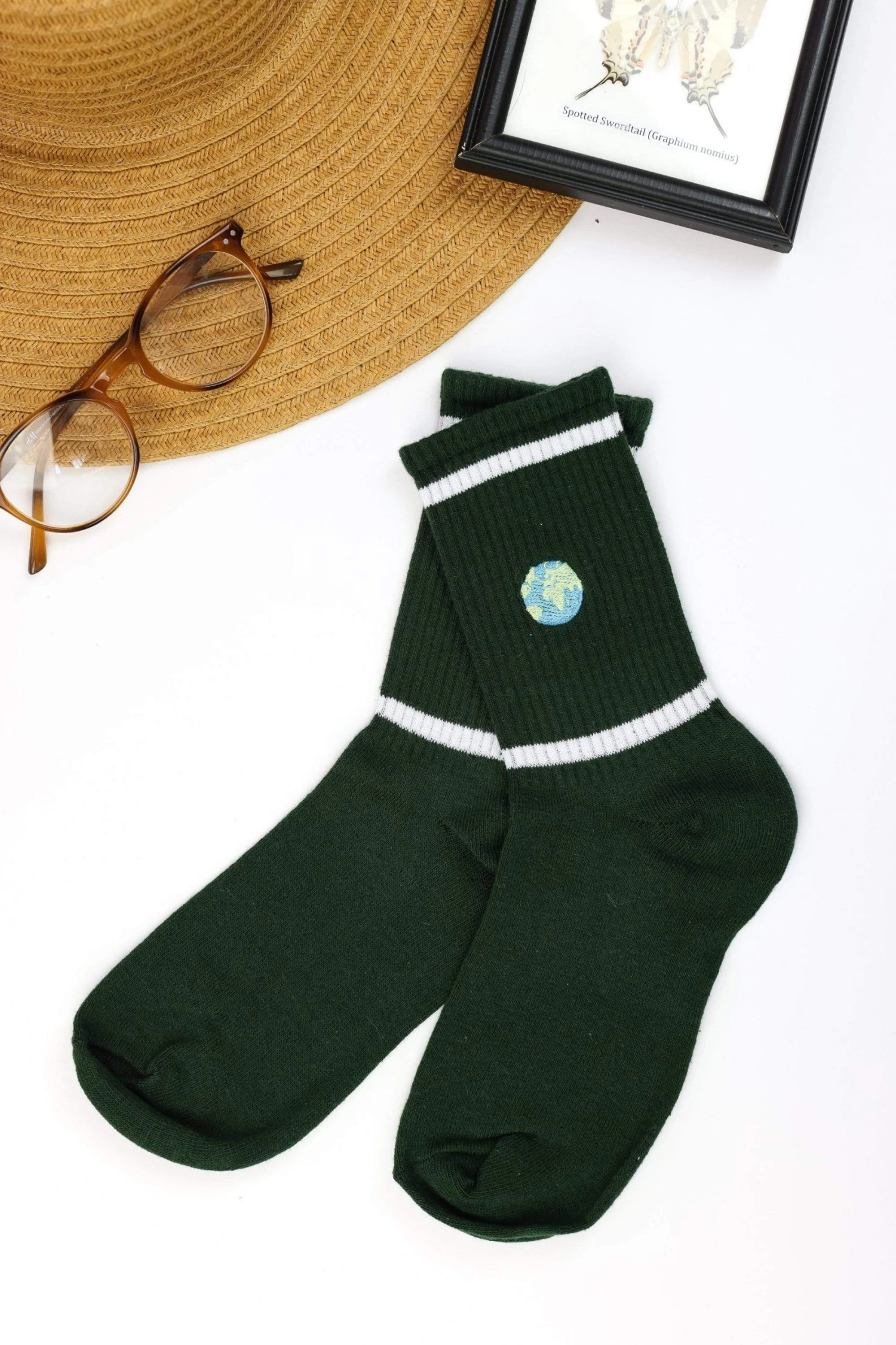 SHOKO Next Day Delivery Socks Green World 1 SHOKO Next Day Delivery Socks Green World