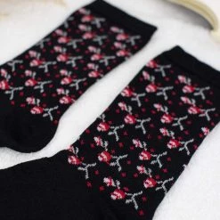 SHOKO Socks Roses Black Next Day Delivery