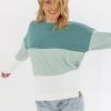 SHOKO Sweater Mia In Green, Mint & White