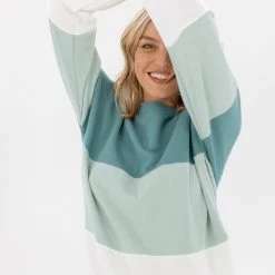 SHOKO Sweater Mia In Green, Mint & White