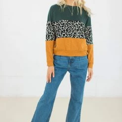 SHOKO Sweater Mia Leo Green&Ocre.