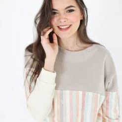 SHOKO Sweaters & Hoodies Sweater Mia Mocha Candy Stripes