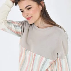 SHOKO Sweaters & Hoodies Sweater Mia Mocha Candy Stripes