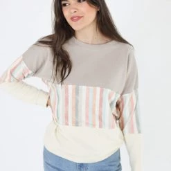 SHOKO Sweaters & Hoodies Sweater Mia Mocha Candy Stripes