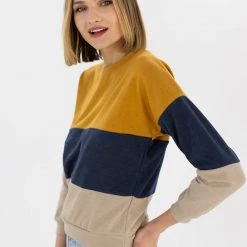 SHOKO Sweater Mia Mustard, Blue & Beige. Sweaters & Hoodies