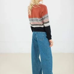 SHOKO Sweater Mia Terracotta Stripes.