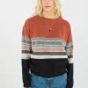 SHOKO Sweater Mia Terracotta Stripes.