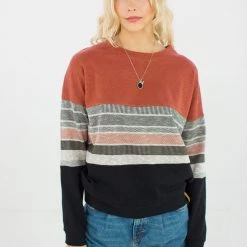 SHOKO Sweater Mia Terracotta Stripes.