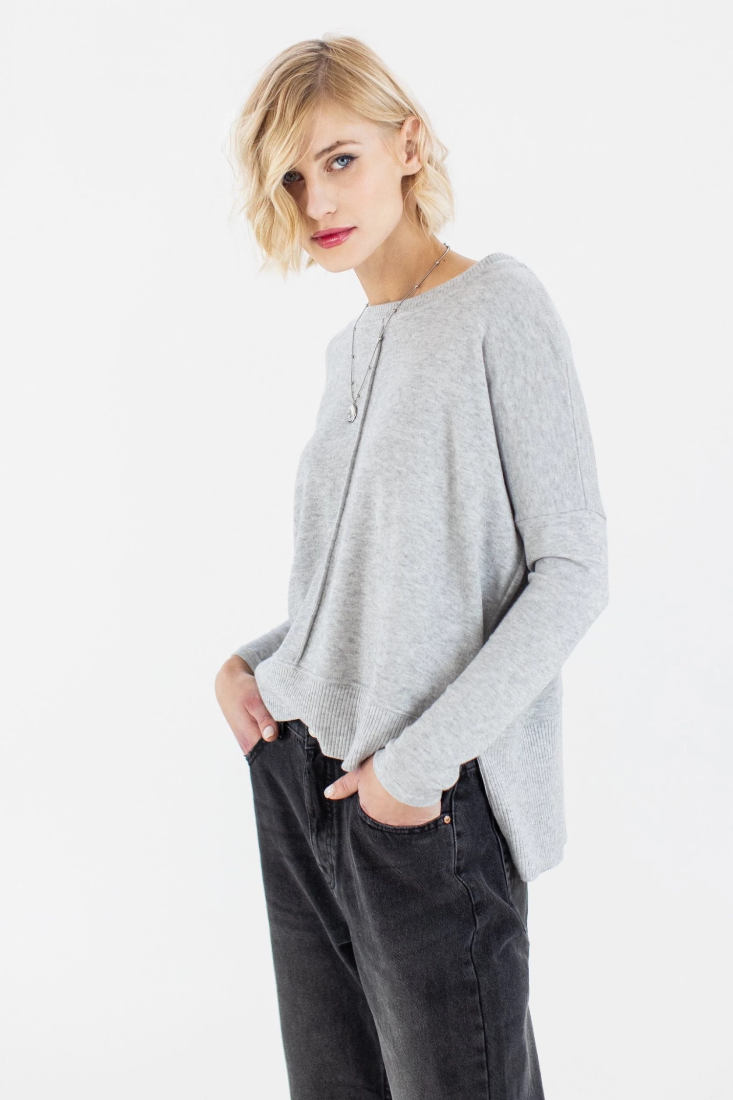 SHOKO Sweaters & Hoodies Sweater Monica Grey 1 SHOKO Sweaters & Hoodies Sweater Monica Grey