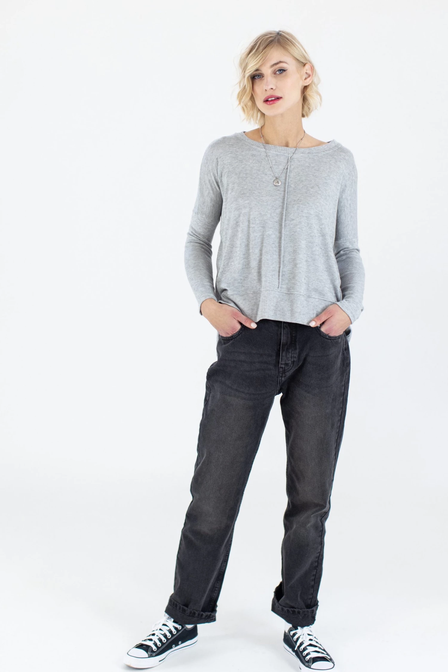 SHOKO Sweaters & Hoodies Sweater Monica Grey 4 SHOKO Sweaters & Hoodies Sweater Monica Grey