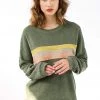 SHOKO Sweater Stranger Stripes Frottee Olive. Sweaters & Hoodies