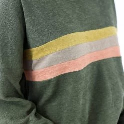 SHOKO Sweater Stranger Stripes Frottee Olive. Sweaters & Hoodies