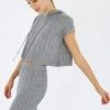 SHOKO The Knit Crop Top Grey Tops & T-Shirts